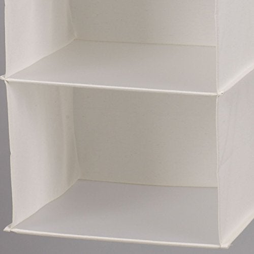 Household Essentials 311342 Hanging Closet Organizer | 3 Pocket Shelves | Natural Canvas - Image 4