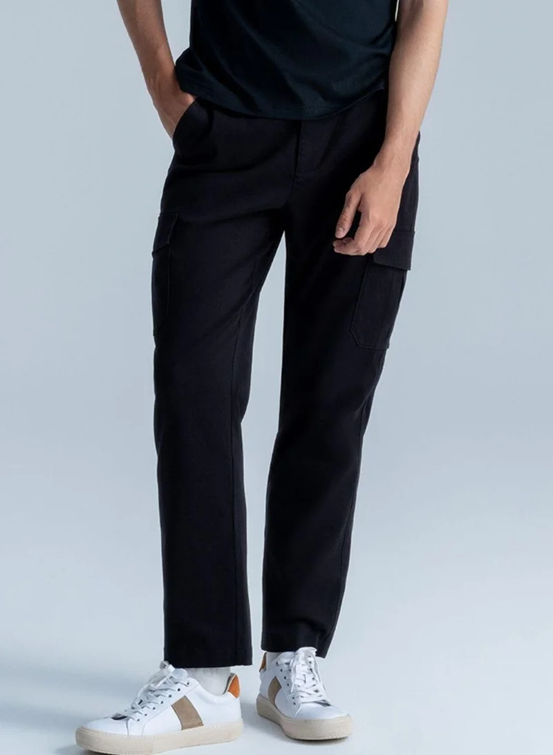 جيوردانو بنطلون رجالي كارغو بقصة مستقيمة مريحة ونسيج مطاطي