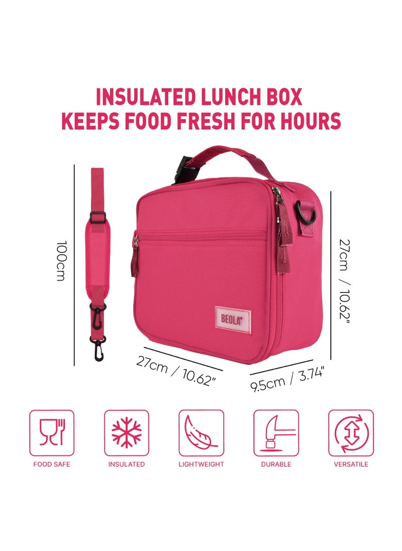 BEOLA Lunch Bag Insulated Lunch Box Carrier, Maroon  - Image 4
