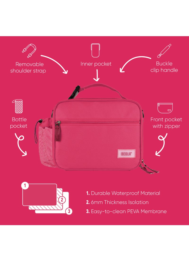 BEOLA Lunch Bag Insulated Lunch Box Carrier, Maroon  - Image 2