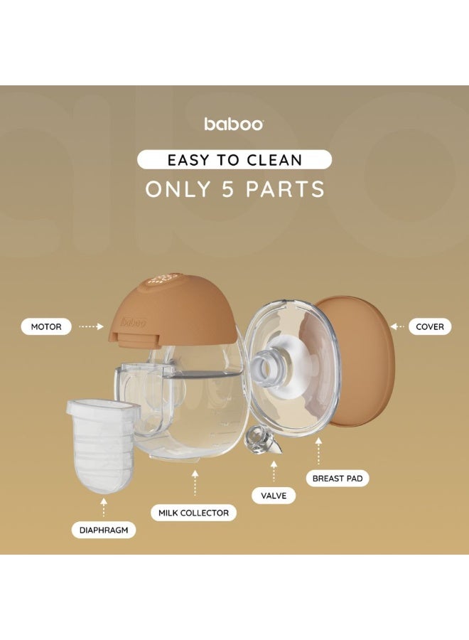 Baboo - Hands-Free Breast Pumps Wearable, Electric Double Breast Pumps Portable Wireless Low Noise, 4 Modes & 9 Levels Suction, USB-Chargeable, Quiet Operation 24mm flanges and 180ml capacity (Cacao) - Image 4