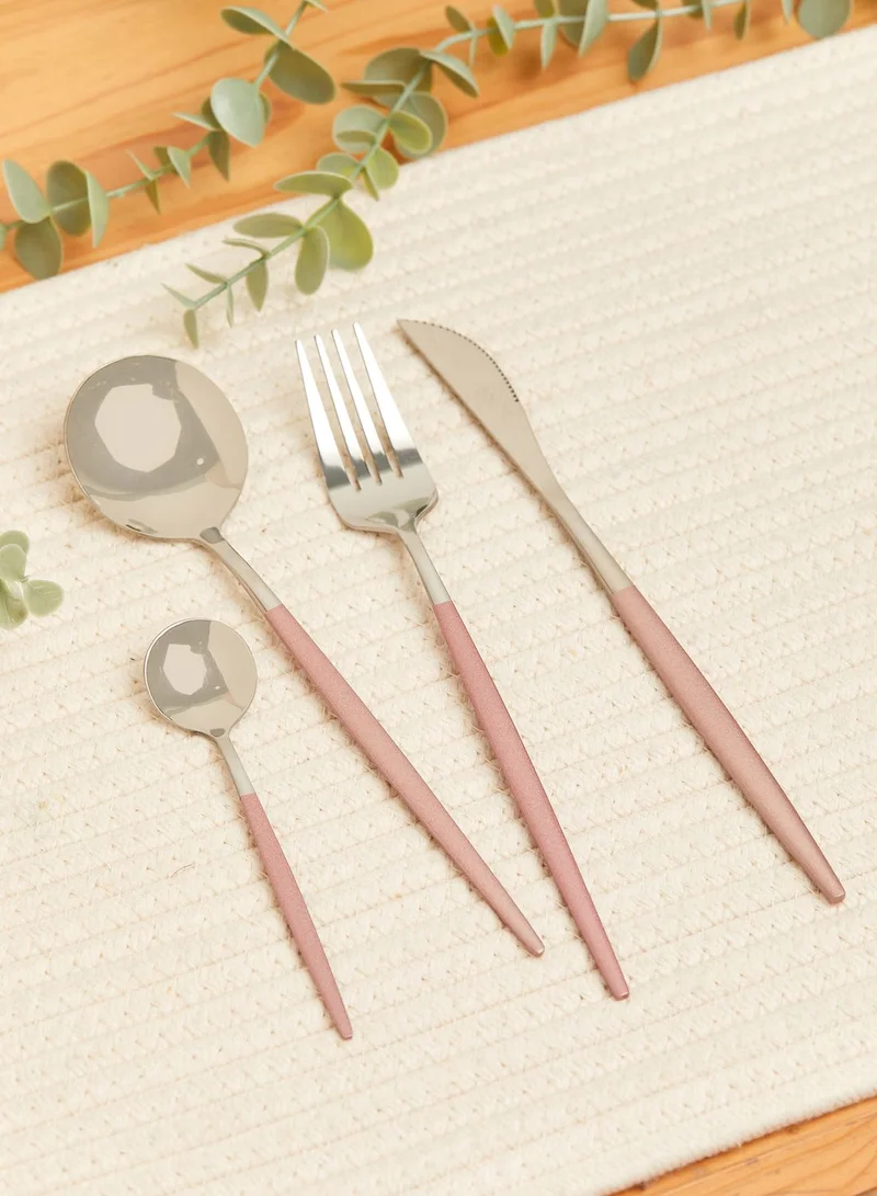 Noire Edit Pink & Silver 4 Piece Cutlery Set