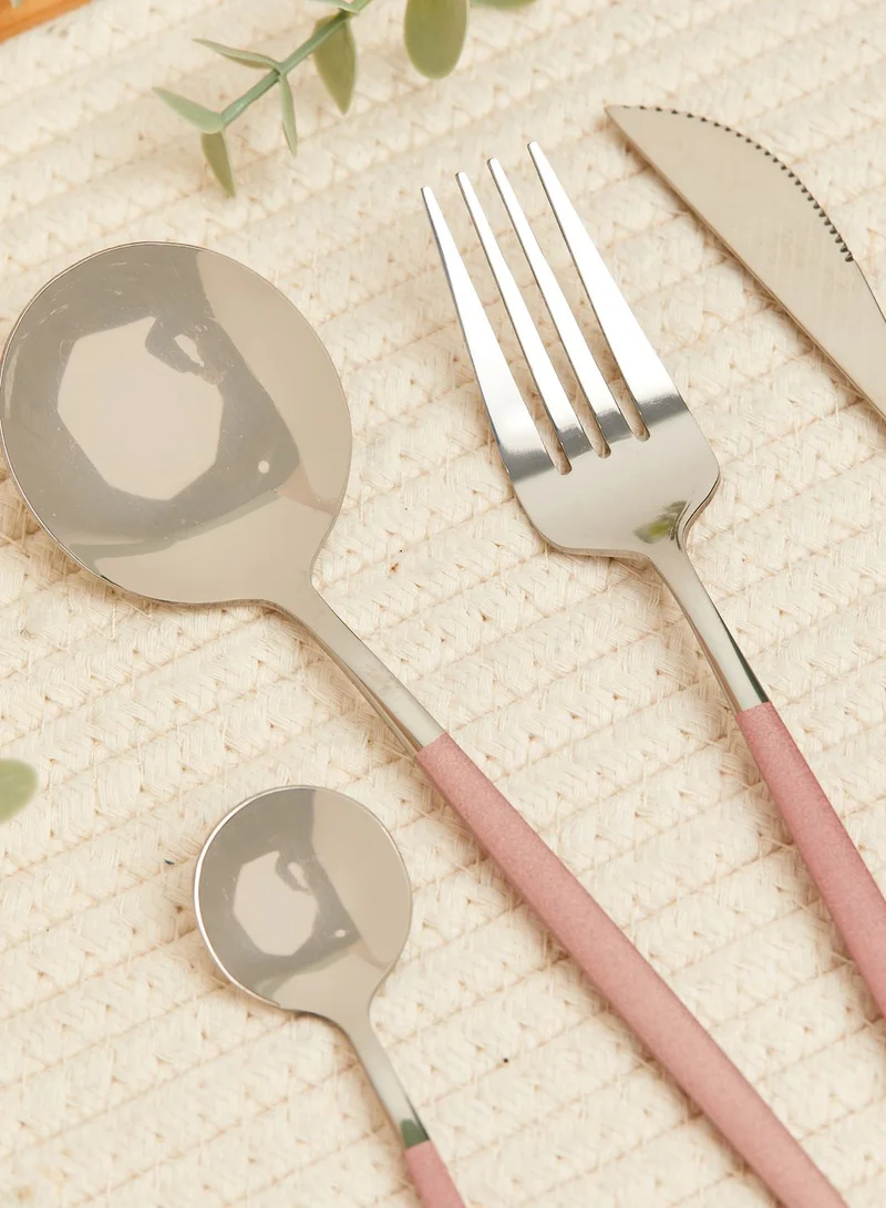 Noire Edit Pink & Silver 4 Piece Cutlery Set