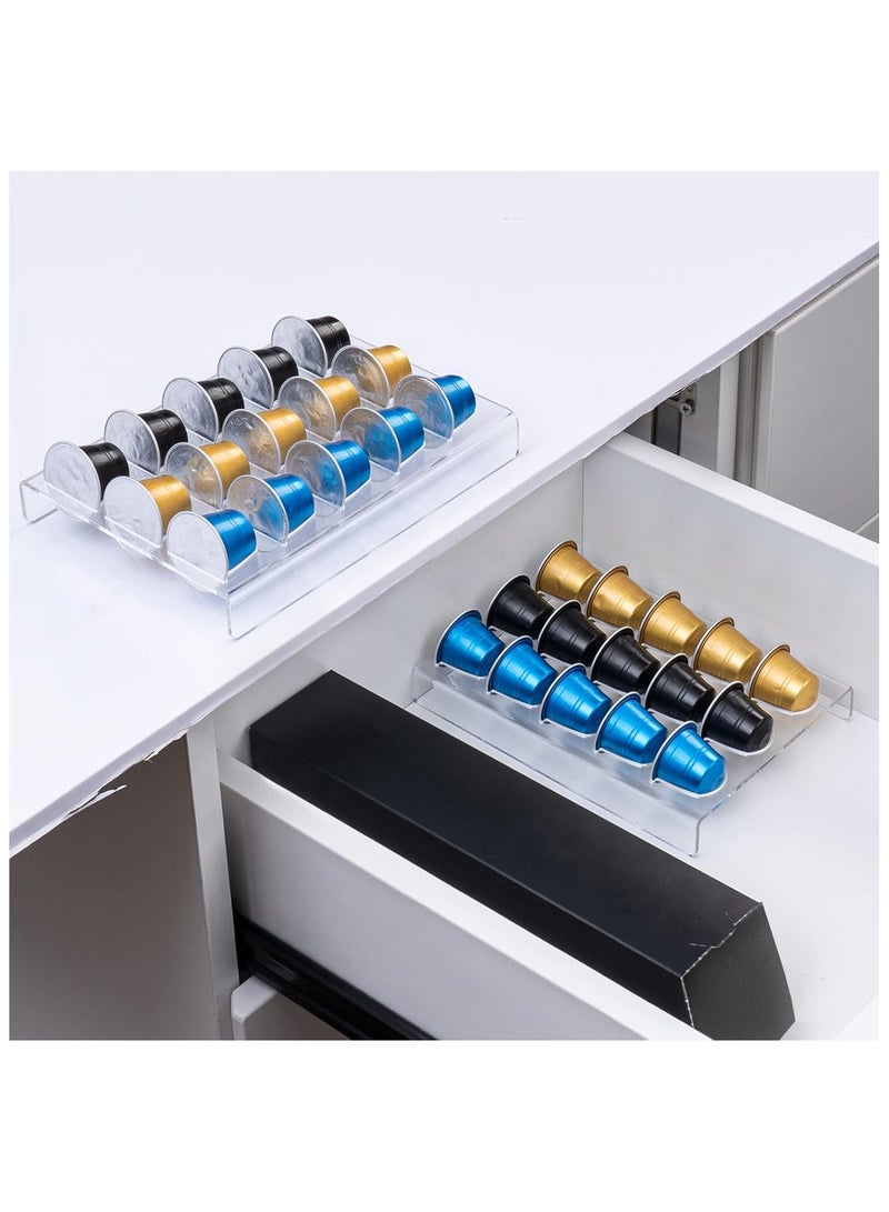TPGP 2 Pack Acrylic Clear Coffee Pod Holder Organizer Tray, Coffee Pod Organizer for 15 OriginalLine Pods, Countertop or In Drawer Storage for Office, Home or Kitchen - 30 Pods - Image 5
