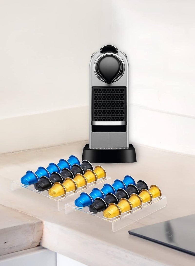 TPGP 2 Pack Acrylic Clear Coffee Pod Holder Organizer Tray, Coffee Pod Organizer for 15 OriginalLine Pods, Countertop or In Drawer Storage for Office, Home or Kitchen - 30 Pods - Image 3