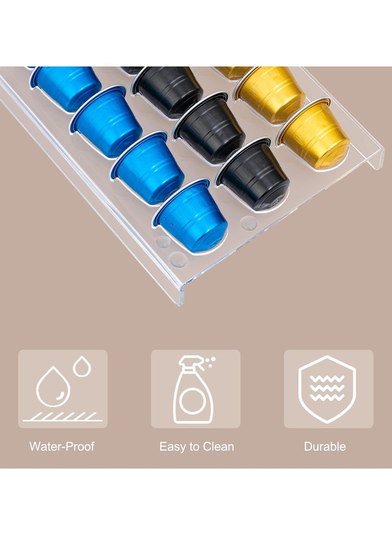TPGP 2 Pack Acrylic Clear Coffee Pod Holder Organizer Tray, Coffee Pod Organizer for 15 OriginalLine Pods, Countertop or In Drawer Storage for Office, Home or Kitchen - 30 Pods - Image 2