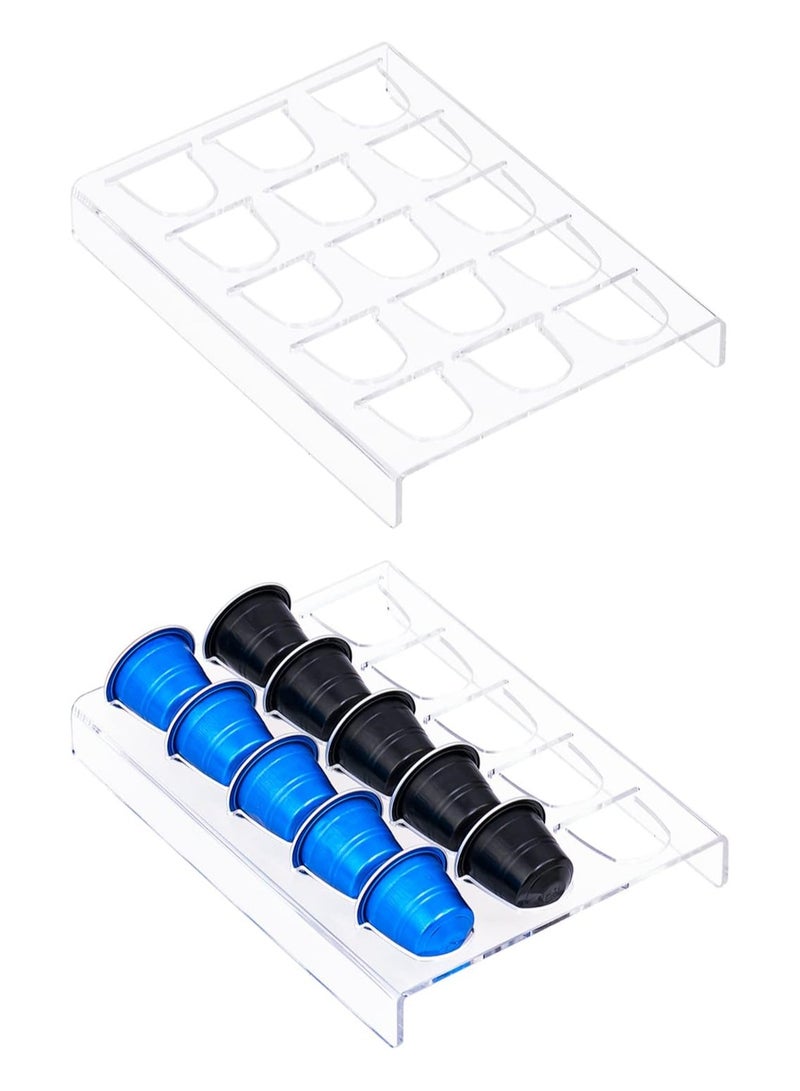 TPGP 2 Pack Acrylic Clear Coffee Pod Holder Organizer Tray, Coffee Pod Organizer for 15 OriginalLine Pods, Countertop or In Drawer Storage for Office, Home or Kitchen - 30 Pods - Image 4