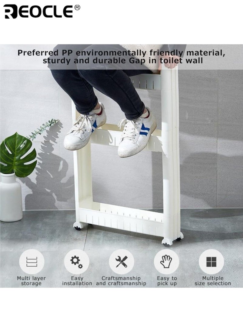 REOCLE 3-Tier Narrow Refrigerator Organizer with Ultra Slim Freestanding Design Space Saving Storage Rack with Multi Purpose Use for Kitchen Bathroom Living Room - Image 5