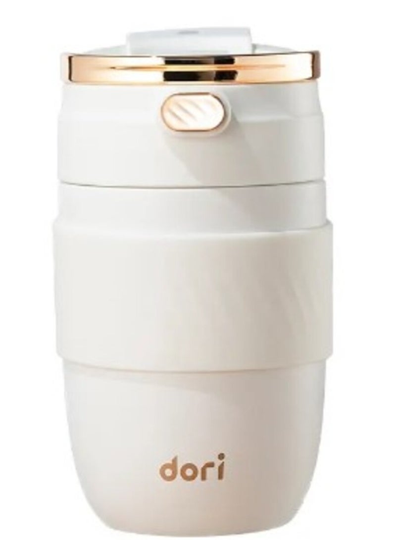 Vacuum Insulated  18/8 Stainless Steel Cup 380ML Rapid Lock / Smooth Mouthpiece  8 Hours Hot /  20 Hours Cold Colours: WHITE