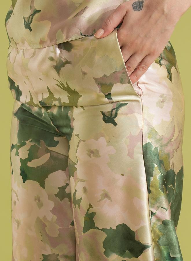 Globus Satin Floral Print Ruffled Top and Trousers Co-Ords - Image 5