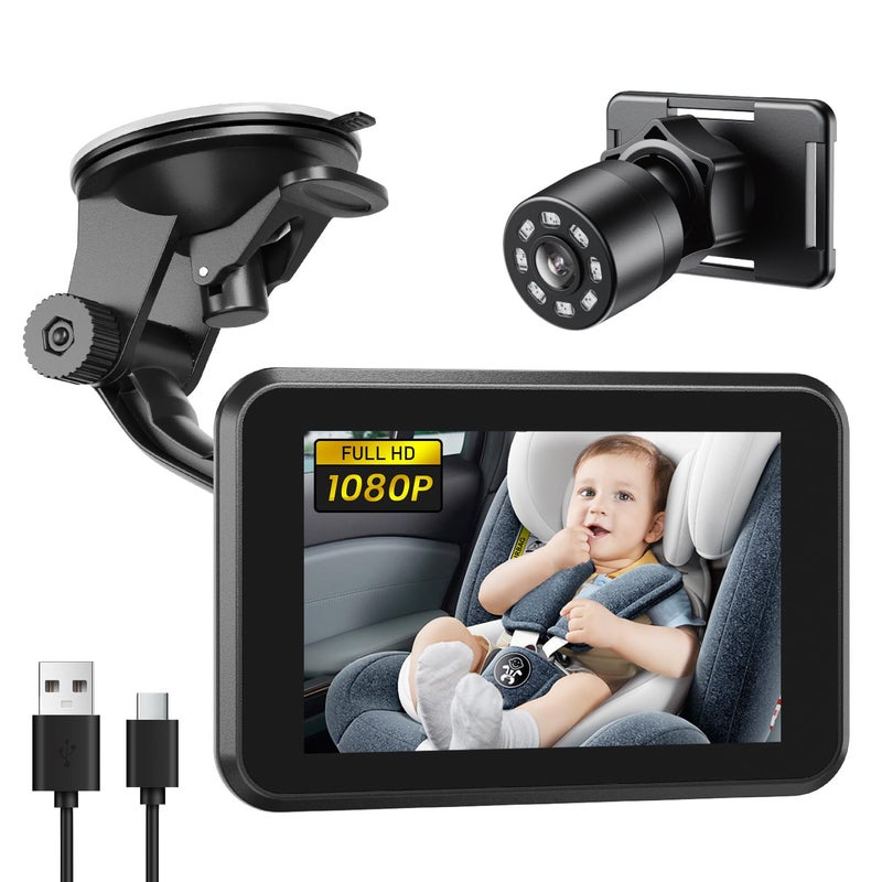 Itomoro Baby Car Camera USB Plug 43 HD Car Baby Monitor with Camera Night Vision Safety Seat Baby Car Mirror for Rear Facing 5 Mins Easy Installation - Image 2