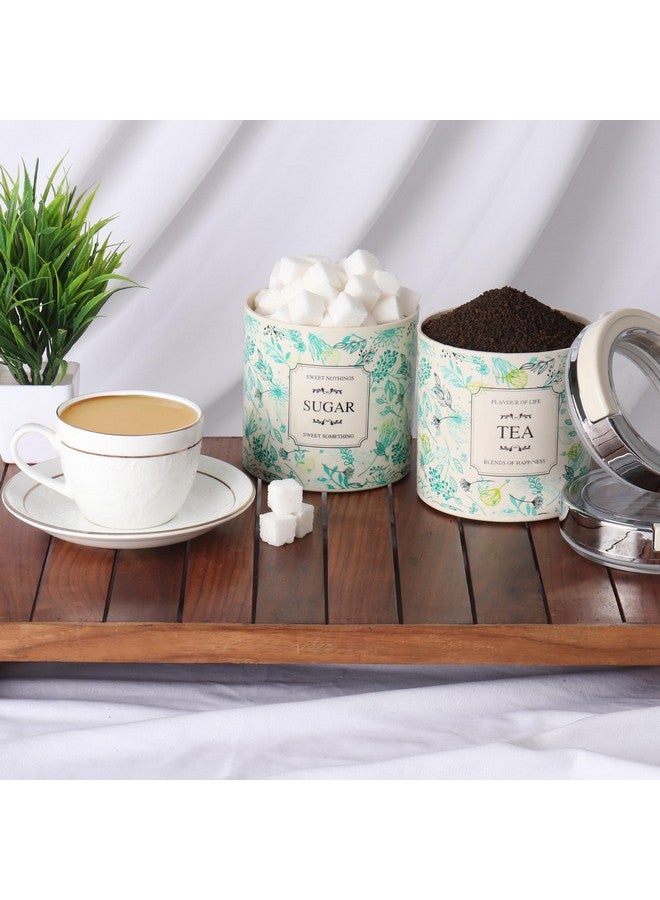 جايبي بلس كلاسيك، 2 عبوة شاي وسكر وقهوة، 1 عبوة شاي محكمة الغلق 750 مل للمطبخ، 1 عبوة سيليكون مطاطية قابلة للتكديس، 1 غطاء لامع شفاف، أخضر - Image 2