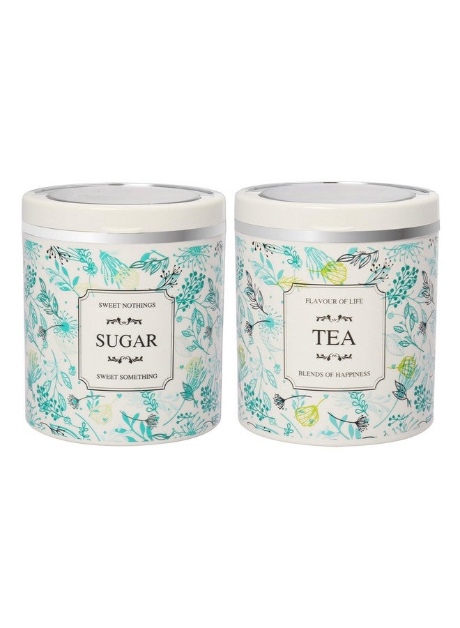 جايبي بلس كلاسيك، 2 عبوة شاي وسكر وقهوة، 1 عبوة شاي محكمة الغلق 750 مل للمطبخ، 1 عبوة سيليكون مطاطية قابلة للتكديس، 1 غطاء لامع شفاف، أخضر - Image 1