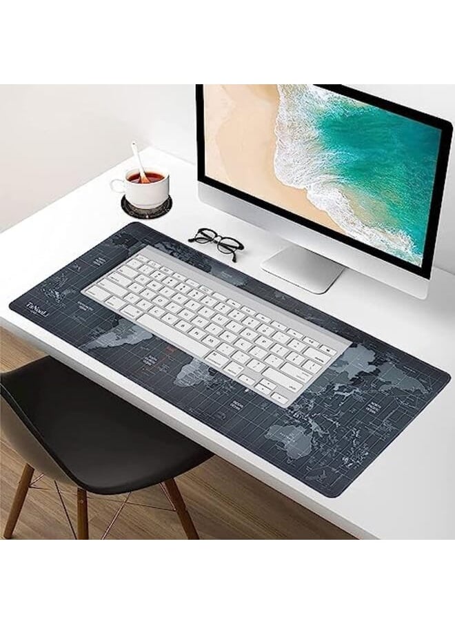 لوحة ماوس كبيرة للألعاب مقاس Xl 700X300X2 مم مقاومة للماء وقاعدة مطاطية ذات سطح أملس غير قابلة للانزلاق وحواف مخيطة وخريطة العالم ممتدة لوحة ماوس كبيرة جدًا للمكتب M7030