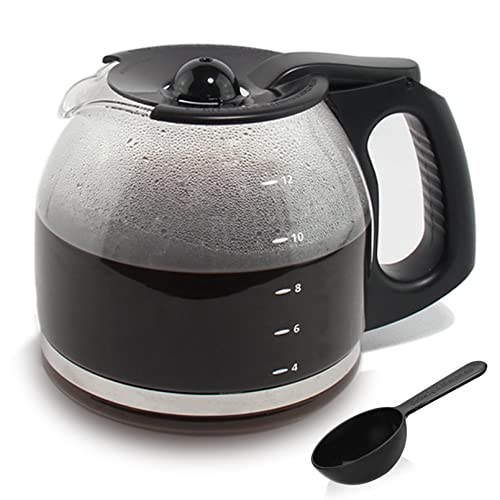 Cestlaive 12-Cup Replacement Coffee Carafe Compatible with Mr. Coffee Coffee maker Pot, Replace Part# PLD12 PLD12-RB Series, Black Handle - Image 1