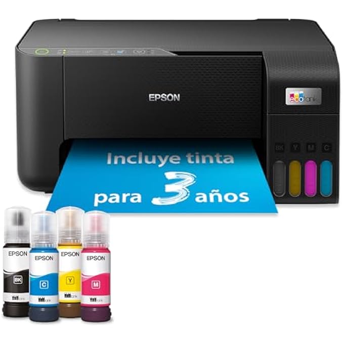 ECOTANK ET-2862 MULTIFUNCTION 3-IN-1 A4 PRINTER, LARGE CAPACITY TANKS, 4 BOTTLES INCLUDED (BLACK, CYAN, PURPLE, YELLOW) 3600PAG B/N 6500PAG COLOR, USB WI-FI I/SAY CT - Image 2