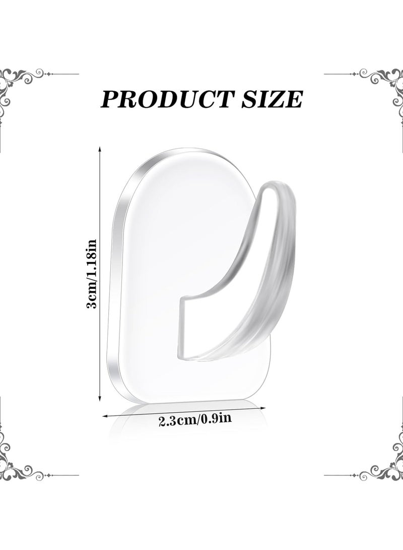 30 Pcs Clear Adhesive Wall Hooks for Hanging, Heavy Duty Removable Utility Hooks, Waterproof Oilproof Sticky Hangers for Home Kitchen Bathroom Bedroom Office - Image 2