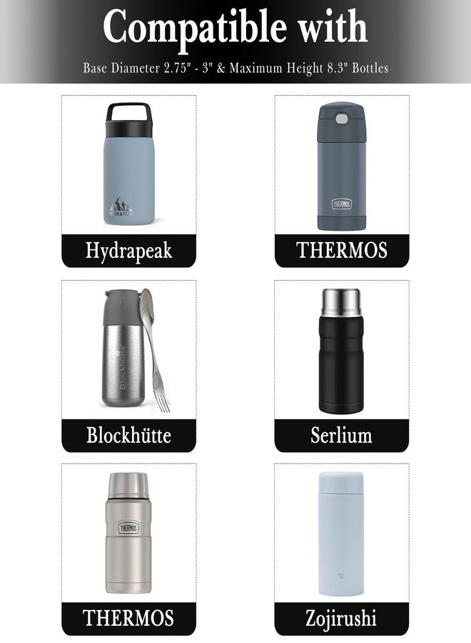 لينكيديا حامل برطمانات حرارية من Linkidea، حقيبة غداء معزولة بحزام كتف، مناسبة للعمل المكتبي والنزهات الخارجية، متوافقة مع برطمانات THERMOS سعة 24 أونصة، وSerlium، وBidakid، وBlockhutte (أسود) - Image 4