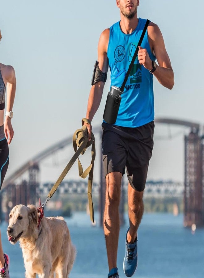 لينكيديا حامل برطمانات حرارية من Linkidea، حقيبة غداء معزولة بحزام كتف، مناسبة للعمل المكتبي والنزهات الخارجية، متوافقة مع برطمانات THERMOS سعة 24 أونصة، وSerlium، وBidakid، وBlockhutte (أسود) - Image 5