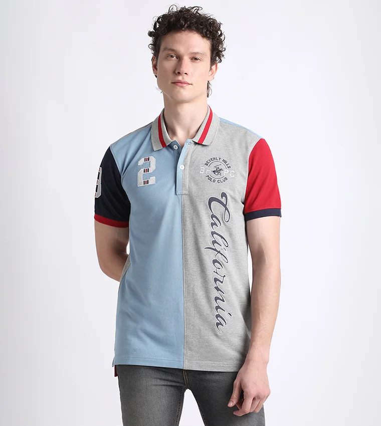 بيفرلي هيلز بولو كلوب تيشيرت بولو بأكمام قصيرة مطرز بشعار