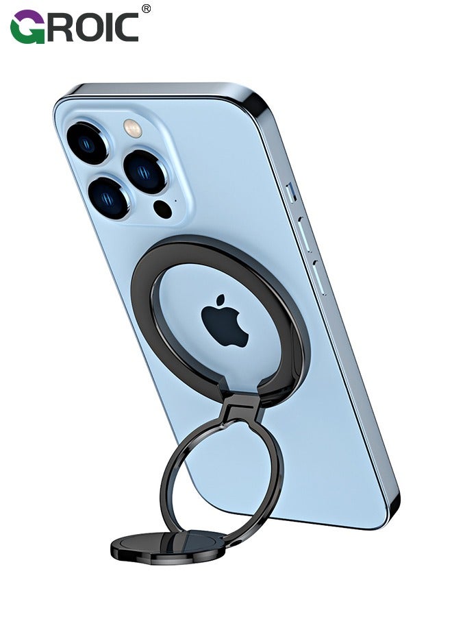 GROIC Magnetic Phone Ring Holder for Mag-Safe,Magnetic Phone Ring Stand Finger Grip with Two-Sided Adjustable Magnetic Compatible for iPhone, iPad and Smartphones, Compatible with Magnetic Car Mount  - Image 1
