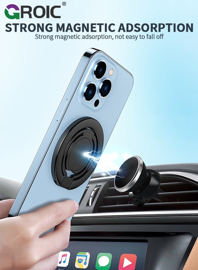 GROIC Magnetic Phone Ring Holder for Mag-Safe,Magnetic Phone Ring Stand Finger Grip with Two-Sided Adjustable Magnetic Compatible for iPhone, iPad and Smartphones, Compatible with Magnetic Car Mount  - Image 4