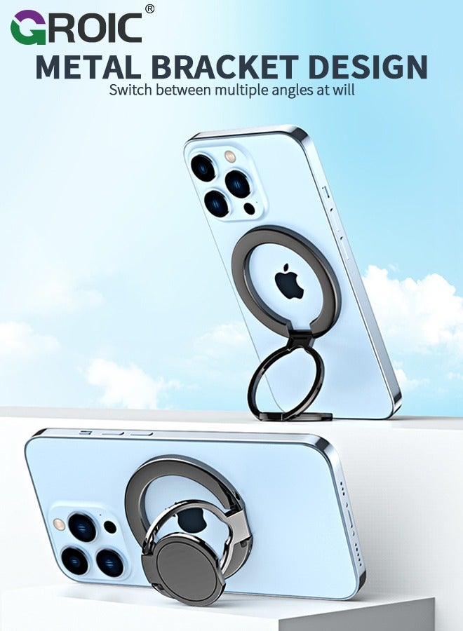 GROIC Magnetic Phone Ring Holder for Mag-Safe,Magnetic Phone Ring Stand Finger Grip with Two-Sided Adjustable Magnetic Compatible for iPhone, iPad and Smartphones, Compatible with Magnetic Car Mount  - Image 3