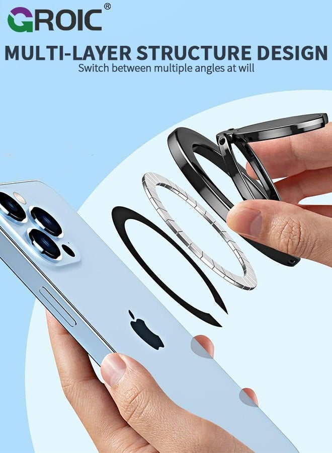 GROIC Magnetic Phone Ring Holder for Mag-Safe,Magnetic Phone Ring Stand Finger Grip with Two-Sided Adjustable Magnetic Compatible for iPhone, iPad and Smartphones, Compatible with Magnetic Car Mount  - Image 5