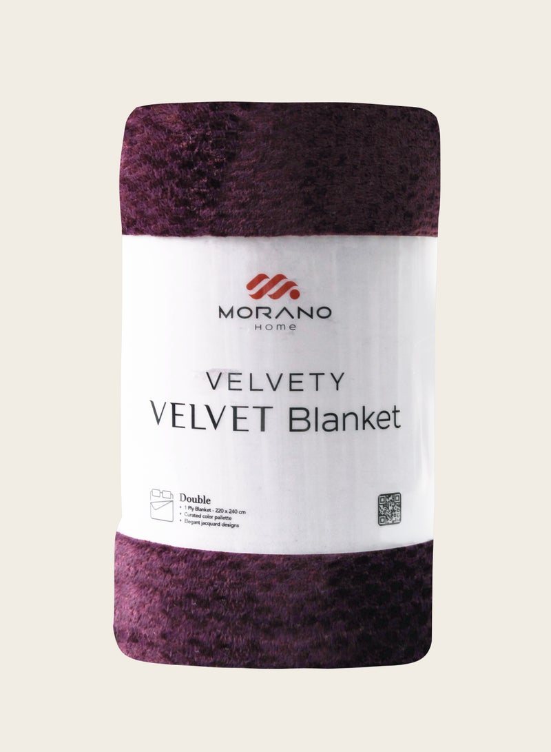 MORANO Morano Velvet Blanket – Dyed Model, 220x240 CM, Luxuriously Soft Polyester Throw, Lightweight Warm Blanket for Bed or Sofa – Elegant Colors for all Home Styles  - Image 2