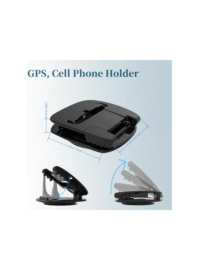 S-TOP 360°Rotatable Car Phone Holder with Suction Cup Mount Fit for GPS & Cellphones Dashboard Phone Stand Fit for iPhone Samsung Garmin and More Supports Thick Cases Ideal for All Vehicles - Image 5