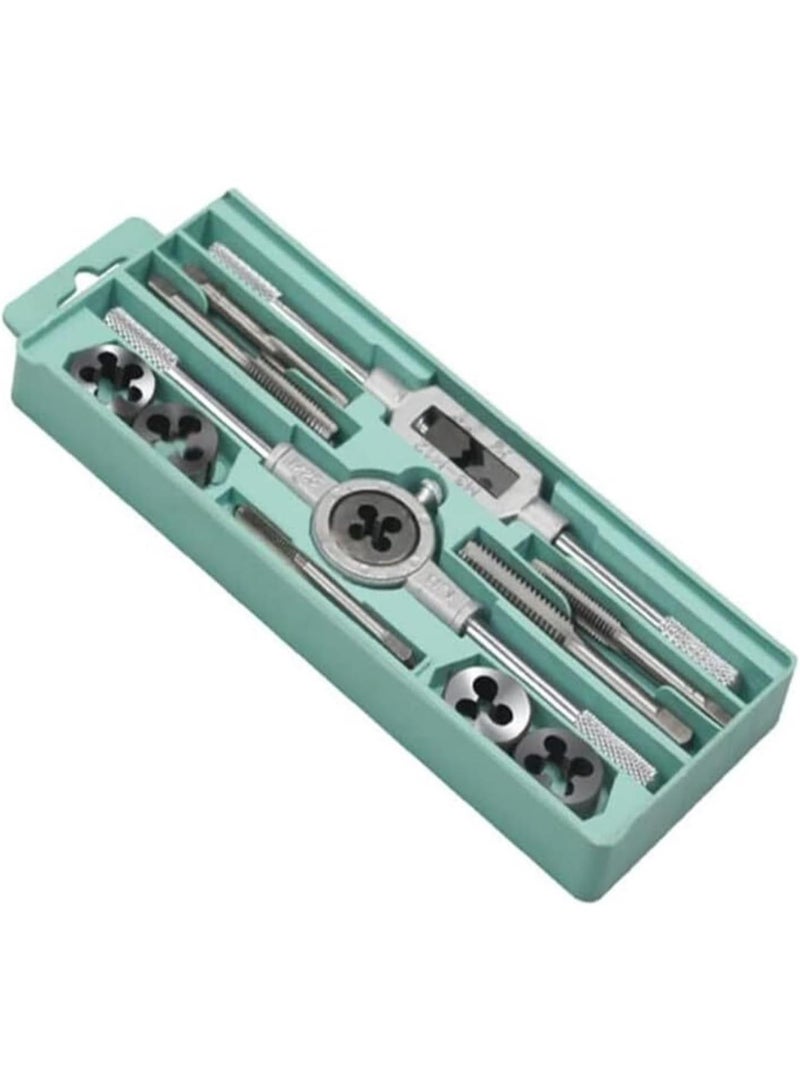 GGOOT Diy Hand Tools Hardware 12/20Pcs Tap And Die Set Tap Wrench Threading Tools Metric Hand Tapping Tools For Metalworking Screw Thread Tap Die Tap (Color : 12 Piece Set) - Image 1