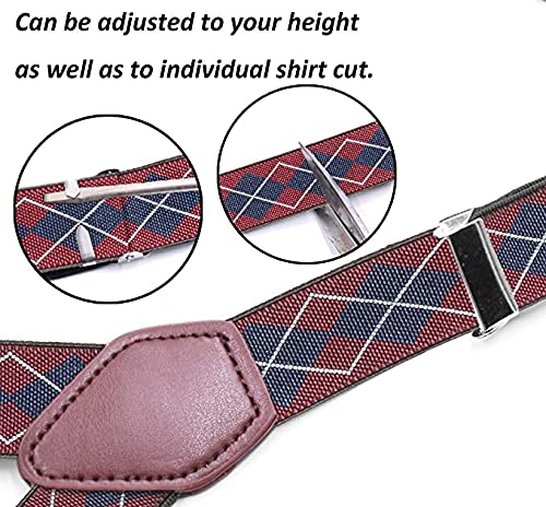 GUSTAVE® 1 Pair Premium Y Shape Shirt Stays Dress Shirt Garters with Non-Slip Locking Clamps and Adjustable Straps, Argyle - Image 3