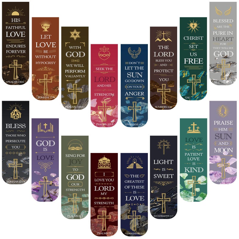 Zonon 48 Pcs Bible Verse Magnetic Bookmarks Inspirational Scripture Christian Book Markers Religious Motivational Encouragement Flower Page Clips Presents for School SuppliesFresh Style