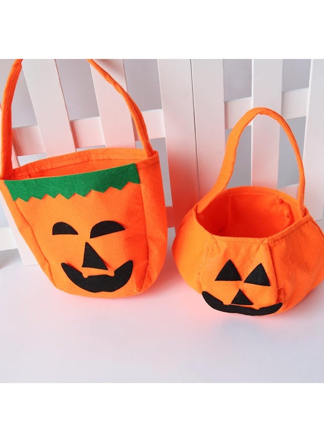 2 Pack Pumpkin Candy Bags, Non-Woven Gift Bags for Kids Trick or Treat Bags, Treat Bags, Candy Bucket Halloween (A) - Image 4