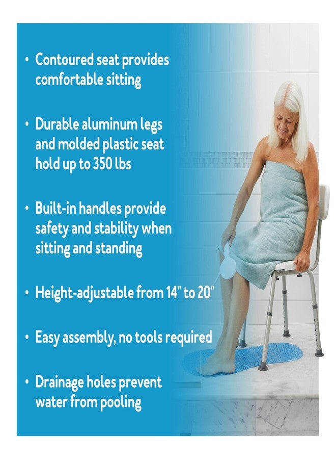 Carex Shower Chair With Back, Bath Chair and Shower Seat For Elderly, Handicap, and Disabled, 350lbs, Easy Assembly - Image 2