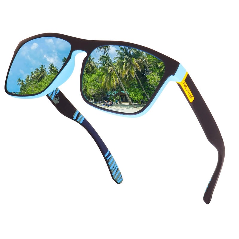 Dervin UV Protected Retro Square Light Weight Matt Finish Polarized Sunglasses for Men and Women (Medium) - Image 1