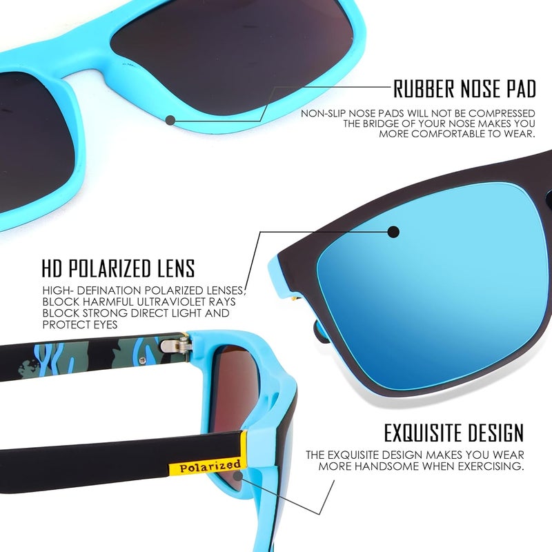 Dervin UV Protected Retro Square Light Weight Matt Finish Polarized Sunglasses for Men and Women (Medium) - Image 5