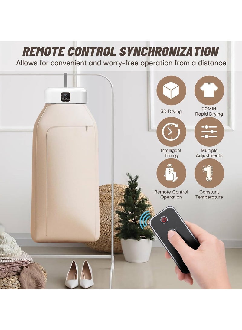 Denx Portable Clothes Dryer – Foldable & Stretchable Electric Laundry Dryer with Large Capacity Drying Bag, Adjustable Timer, and Safe Heat Technology – Compact & Energy Efficient for Home, Dorm, or Travel - Image 1