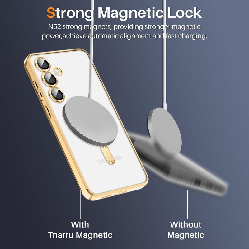 Grabist Phone Case For Samsung Galaxy A16 4G/5G, Clear case with camera lens protector Full protection, MagSafe compatible, scratch-resistant, anti-yellowing (Gold) - Image 5