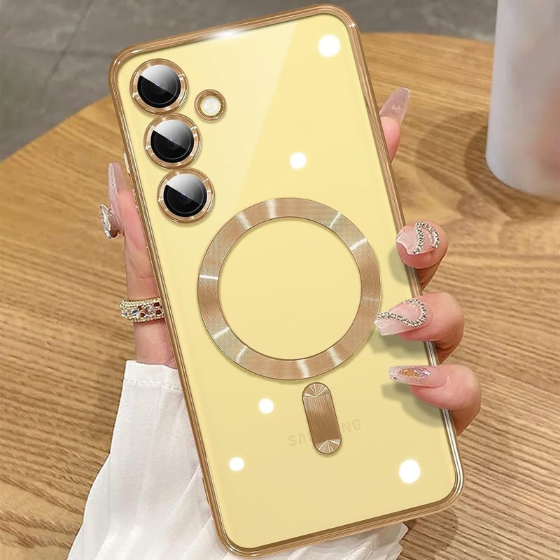 Grabist Phone Case For Samsung Galaxy A16 4G/5G, Clear case with camera lens protector Full protection, MagSafe compatible, scratch-resistant, anti-yellowing (Gold) - Image 2