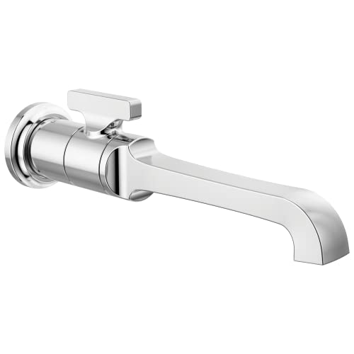 Delta Tetra Wall Mount Bathroom Faucet 1 Hole Chrome Single Hole Bathroom Sink Faucet for Vanity Lumicoat Chrome T3589LFPRWL Valve Not Included - Image 1