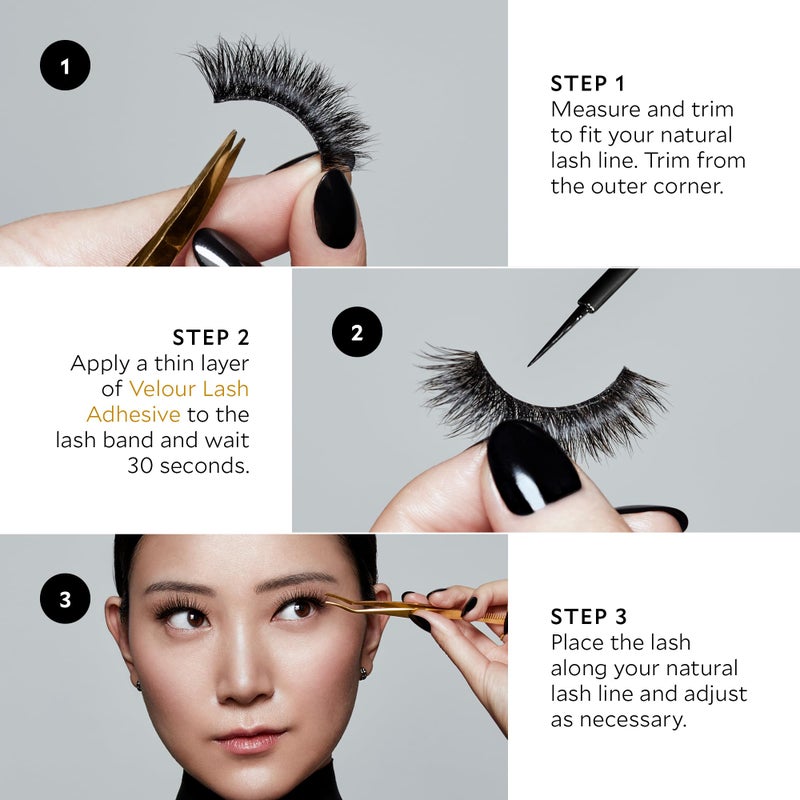 Velour Strong Eyelash Glue â€“ Super Hold Vegan Lash Glue, Brush on Applicator â€“ Premium, Latex-Free Eye Lash Glue for Strip Eyelash Extensions, Lash Adhesive for False Lashes (Black) - Image 4