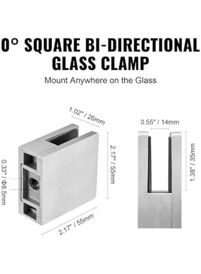 304 Stainless Steel Glass Railing Brackets 4 Pack For 0 31 0 47 Inch Tempered Glass - Image 5