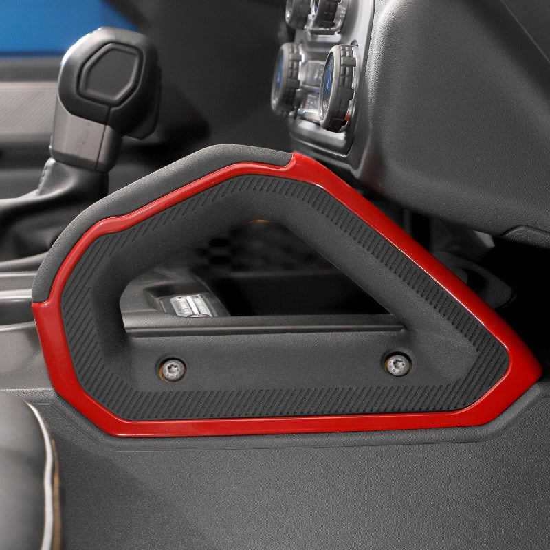RAZPOY Center Console Dash Grab Handle Cover Trim Compatible with 20212024 Ford Bronco Interior Accessories Red Not for Bronco Sport