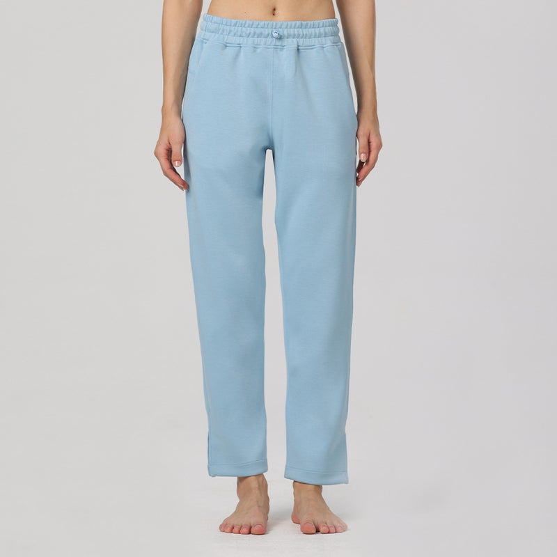 Quick-Dry Air Cotton Casual Slit Pants - Straight Leg Elastic Sports Trousers, Breathable & Comfortable for Everyday Wear
