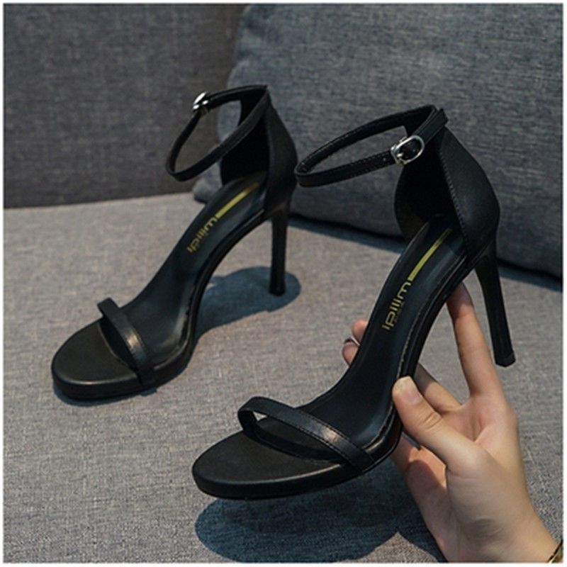 Women'S Elegant One-Word Sandals Women'S Summer High Heel 2023 New Women'S Shoes Stiletto Heel Shoes Women'S High Heels - Image 1