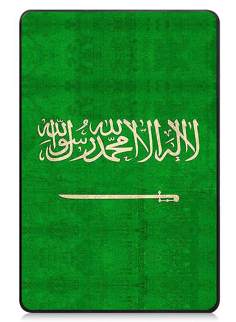 Theodor Protective Flip Case For Samsung Galaxy Tab S9 FE Plus With Trifold Stand Auto Wake Sleep Shockproof Cover Saudi Arabia Flag Vintage copy - Image 1
