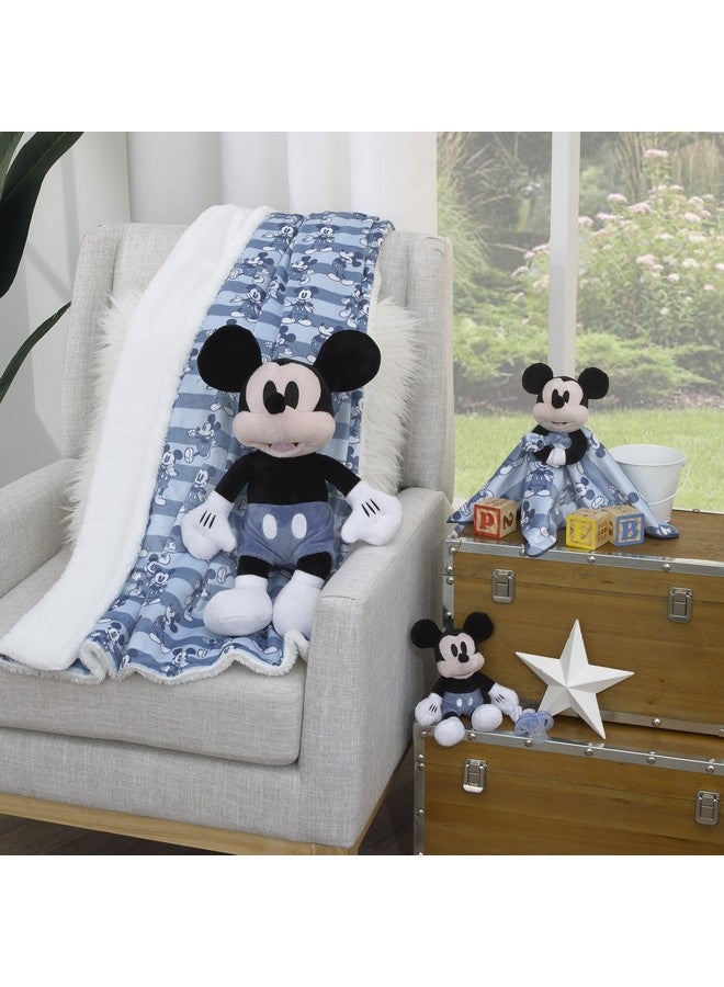 Disney Mickey Mouse White, Blue and Black Plush Buddy Pacifier Holder - Image 4