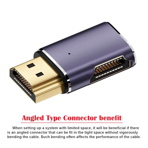 xiwai HDMI 8K Male to HDMI 2.1 Female Flat Horizontal 90 Degree Right Angled UHD Extension Adapter Support 8K 60hz HDTV - Image 5