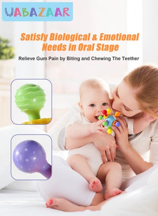 3Pcs Baby Teething Toys, Teething Toys for 3-12 Months Boys Girls, Newborn Baby Toys, Baby Rattles Toys, Sensory Chew Toys, 1 Year Old Baby Shower Gifts - view 3